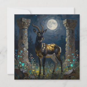 Schwarze und goldene Gazelle Leer Karte