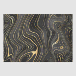 Schwarze und goldene Geode Strata Texturen Seidenpapier