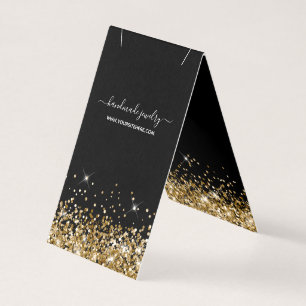Schwarze und goldene Glitter-Halsketten-Auslage