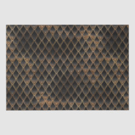 Schwarze und goldene Glitzer-Drachenskala Seidenpapier