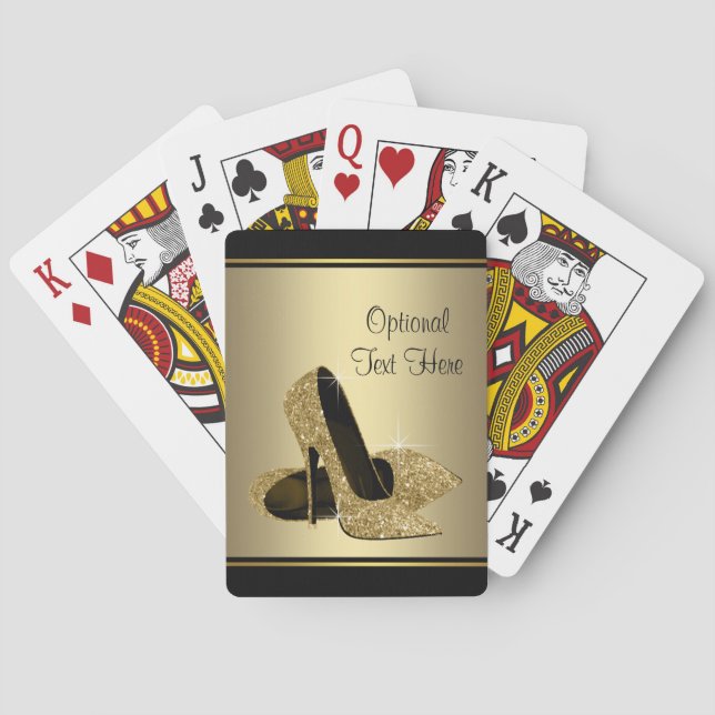 Schwarze und goldene High Heels Spielkarten (Rückseite)