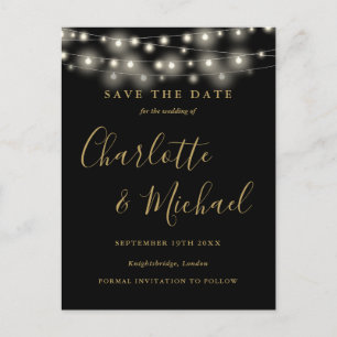 Schwarze und goldene Hochzeiten speichern das Datu Postkarte