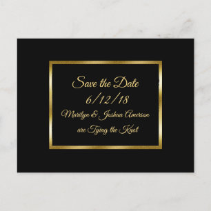 Schwarze und goldene Hochzeiten speichern das Datu Postkarte
