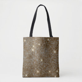 Schwarze und goldene Imitate Glitzer Glam Dots Tasche