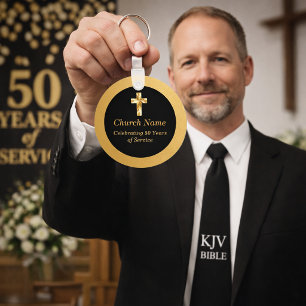 Schwarze und goldene Kirchenjubiläumsfeier Schlüsselanhänger