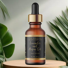 Schwarze und goldene Kosmetiktücher - Dropdown-Fla Adressaufkleber