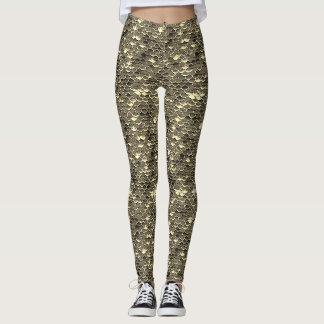Schwarze und goldene Leggings
