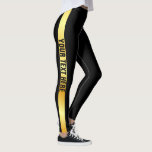 Schwarze und goldene Leggings: Vorlage für Namenst Leggings<br><div class="desc">Fügen Sie hier Ihr Textsymbol hinzu. Moderne Leggings in Schwarz und Gold.</div>
