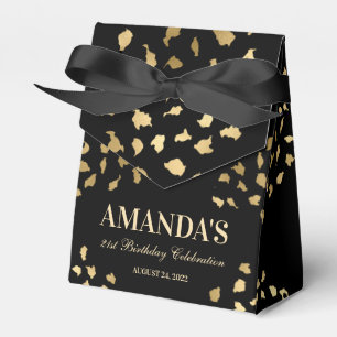 Schwarze und goldene Leoparden-Druck-Geschenkbox Geschenkschachtel