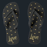Schwarze und goldene Lieben Flip Flops<br><div class="desc">Sehr trendig und sehr chic,  Leckerei selbst oder jemand,  der diese Schwarz-Gold-Liebe Herzen flip Flops.</div>