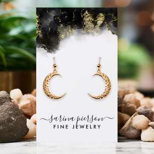 Schwarze und goldene moderne Kunst Schmuck Ohrhäng Visitenkarte