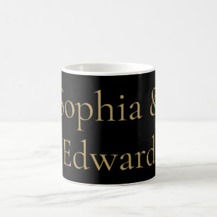 Schwarze und goldene Namen Kaffeetasse
