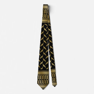 Schwarze und goldene palästinensische Kuffiyeh Krawatte