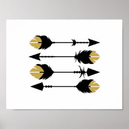 Schwarze und goldene Pfeile - Kunstdrucke Poster