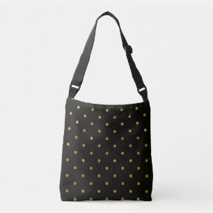 Schwarze und goldene Polka-Punkte Tragetaschen Mit Langen Trägern