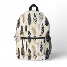 Schwarze und goldene Rucksack mit Federdruck