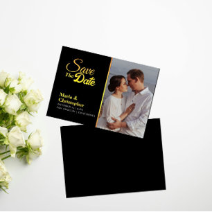 Schwarze und goldene Save-the-Date-Einladungen Folieneinladung