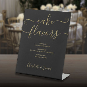 Schwarze und goldene Signature-Script-Torte Geschm Sockelschild