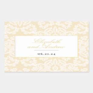 Schwarze und goldene Spitzen Elegante Script-Hochz Rechteckiger Aufkleber