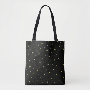 Schwarze und goldene Sterne Tasche