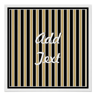 Schwarze und goldene Streifen - Schulfarben Poster