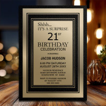 Schwarze und goldene Überraschungsparty zum 21. Ge