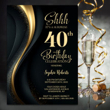 Schwarze und goldene Überraschungsparty zum 40. Ge