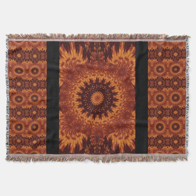 Schwarze und goldene Wildblumen 11 Decke (Vorderseite)