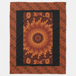 Schwarze und goldene Wildblumen 12 Fleecedecke
