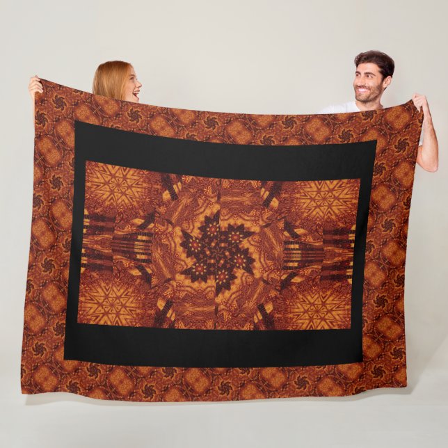 Schwarze und goldene Wildblumen 15 Fleecedecke (Beispiel)