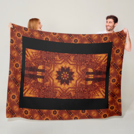 Schwarze und goldene Wildblumen 1 Fleecedecke