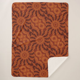 Schwarze und goldene Wildblumen 4 Sherpadecke