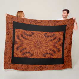 Schwarze und goldene Wildblumen 6 Fleecedecke