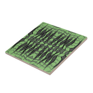 Schwarze und graue abstrakte gefiederte florale Bl Fliese