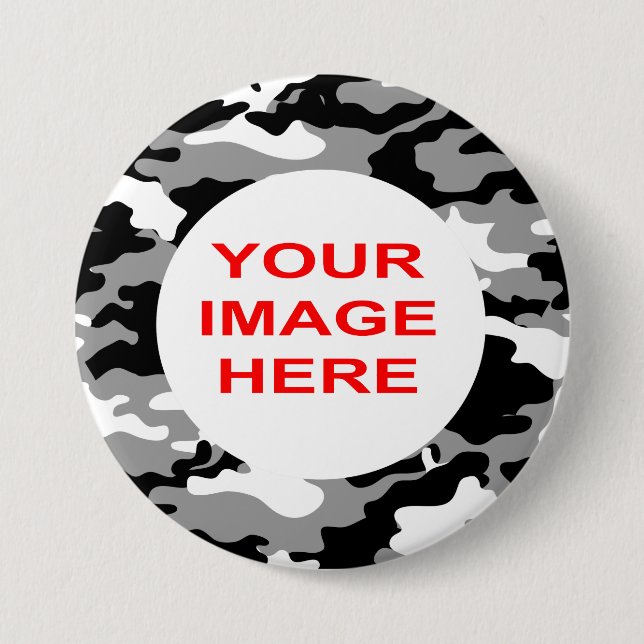 SCHWARZE UND GRAUE CAMOUFLAGE BUTTON (Vorderseite)