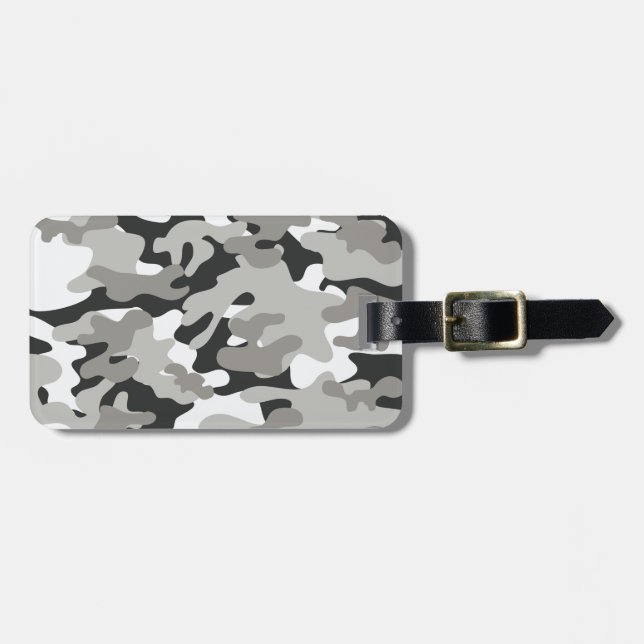 Schwarze und graue Camouflage Gepäckanhänger (Vorderseite horizontal)