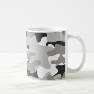 Schwarze und graue Camouflage Kaffeetasse