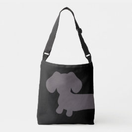Schwarze und graue Dackel-Taschen-Tasche Tragetaschen Mit Langen Trägern