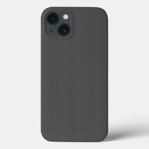 Schwarze und graue Kohlenstoff-Faser-Muster-Basis iPhone 13 Hülle