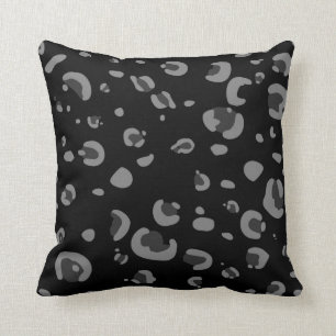 Schwarze und graue Leopard-Druck-Art 019 Kissen