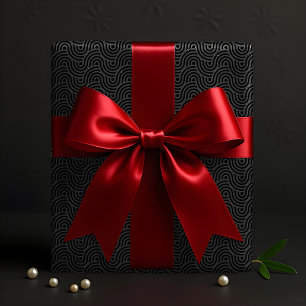 Schwarze und graue moderne geometrische wellenförm geschenkpapier