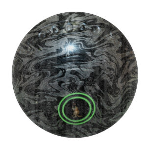 Schwarze und graue Rasenkugel, Glas-Schneidbrett Schneidebrett