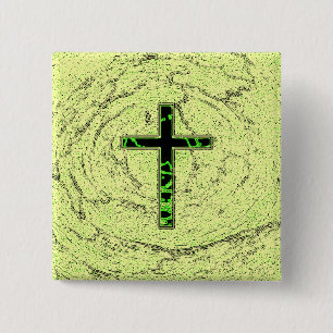 SCHWARZE UND GRÜNE KREUZEN MIT MARKE BUTTON