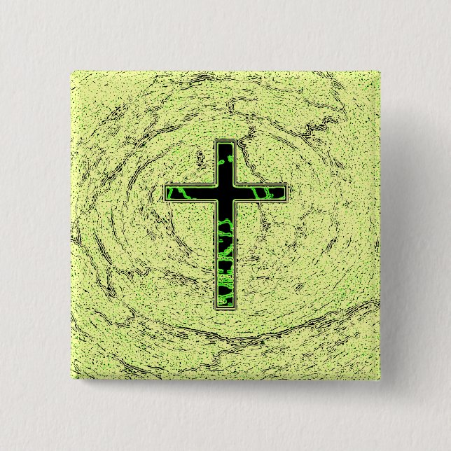 SCHWARZE UND GRÜNE KREUZEN MIT MARKE BUTTON (Vorderseite)
