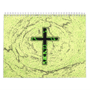 SCHWARZE UND GRÜNE KREUZEN MIT MARKE KALENDER