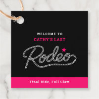 Schwarze und heiße pinke letzte Rodeo-Junggesellin