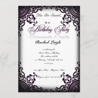 Schwarze und lila gotische einladung