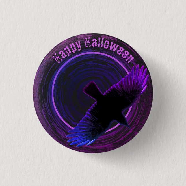 Schwarze und Lila Keile Button (Vorderseite)