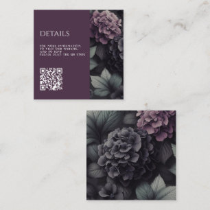 Schwarze und Lila Moody-Floral-Einschließkarte Begleitkarte