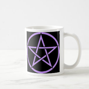 Schwarze und lila Pentagram-/Pentagramm Wiccan Kaffeetasse